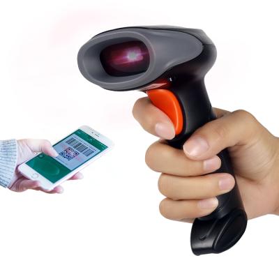 China 14 hours (Wireless transmission 150m handheld barcode scanner 1D 2D Barcode low power WIFI 2.4G QR Code EAN13 for supermarkets for sale