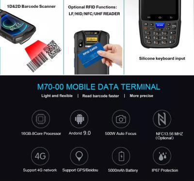 China Handheld Computer Edoo Messenger Wireless Mobile Industrial 4g Android Pda Qr Code Barcode Scanner for sale