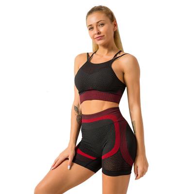 China Breathable beauty back sportswear spring style fitness wear European and American sexy suspender vest mesh yoga wear OEM&ODM for sale