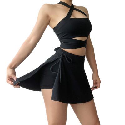 China Breathable sports vest women's strap cross back jumpsuit dance chest protection yoga wear Sweat-absorbing bra for sale