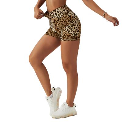 China Euramerican Leopard Print Yoga QUICK DRY Shorts Camouflage Pants Women's Naked Sense Fitness High Waist Sports Tight Shorts Quick Dry for sale