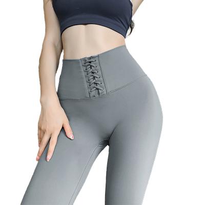 China Breathable Strap High Waist Pants Tight Women Hip Lifting And Abdominal Contraction Sports Fitness Pants Yoga Quick Dry Clothes for sale