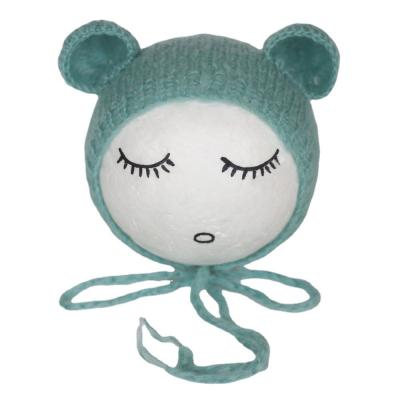 China Fashion Newborn Baby Handmade Mohair Hat New Children's Photography Photography Soft Bear Ear Hat for sale