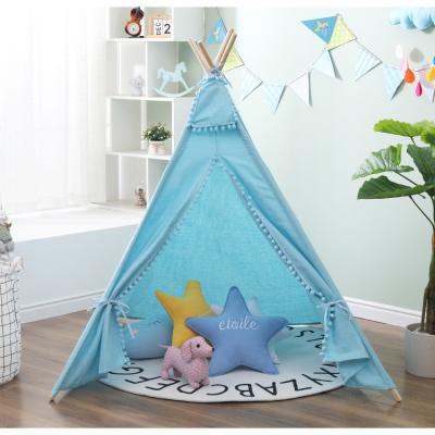 China Sports Toy Blue Fur Ball Model Children Play Tent Kids Princess Room Girl Child Reading Corner Indian Teepee for sale