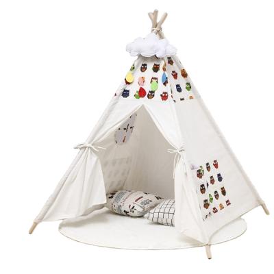 China Sports Toy Kids Foldable Play Tent Deluxe Portable Kids Teepee Tent For Indoor And Outdoor Eco-Friendly Cotton for sale