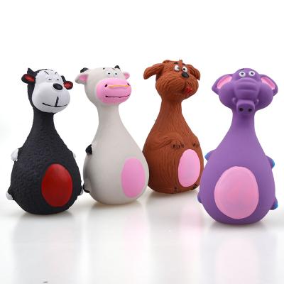 China Environmentally Friendly Latex Viable Noise Large Belly Elephant Cow Cartoon Pet Toy Dog Toy Latex Toy for sale