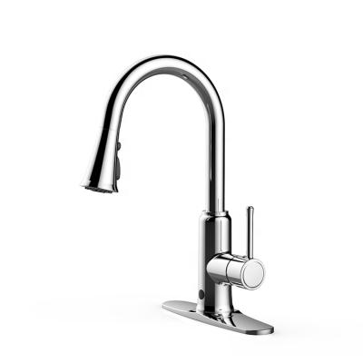 China Sense Faucets Motion Sensor Kitchen Faucet Automatic Touch Sensor Free Water Faucet With Pull Down Sprayer for sale