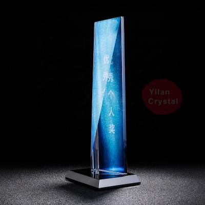 China Europe Custom K9 Crystal Trophy Crystal Award With Base Crystal Shield For Tournament Prize Trophy for sale