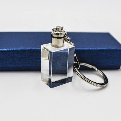 China Fashion for key chain wholesale cheap white crystal glass key chain glass crystal keychain for engrave laser for sale