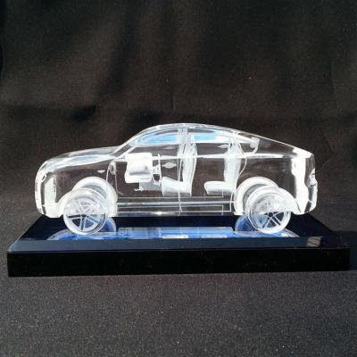 China Wholesale Europe Elegant Traffic Model Crystal 3D Car With Desktop Decoration Crystal Base Ornaments for sale