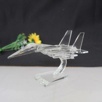 China Europe Wholesale Customize Crystal Fighter Warcraft Plane Crystal 3D Model For Fashionable for sale