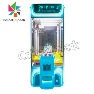 China Park 2021 Plastic Colorful Crane Claw Machine Human Coin Operated Claw Game Machine Games for sale