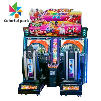 China Plastic colorful park racing game steering wheel vr racing game machine java car racing game for sale