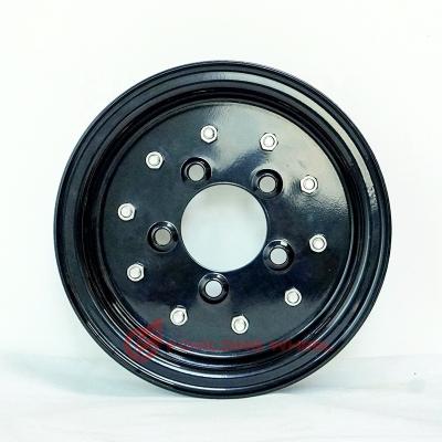 China Factory 2 Piece Wheel Rim 3.00-10 ET-22 80x115 Black RAL 9005 For Solid Tires for sale