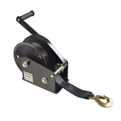 China Portable Manual Winch Factory Supply 1200 AUTO Hand Lbs Galvanized Hand Winch Black Strong Worm Gear for sale