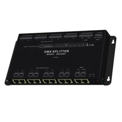 China RJ45 dmx repeater dmx signal amplifier led dmx splitter dmx512 decoder L250*W130*H24 (mm) for sale