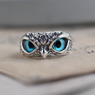 China Wholesale Fashionable S925 Silver Pendant Ring Earrings Vintage Men and Women Jewelry Design Owl Ring for sale