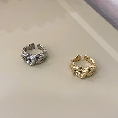 China CLASSIC Frosted Lava Opening Sense Design INS Personality Wind Ring Irregular Niche Ring Female for sale