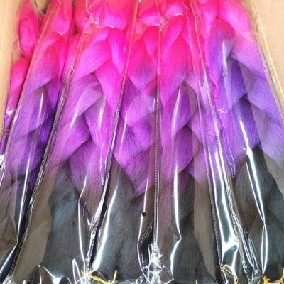 China 24 Inch Synthetic Crochet Braid Pre Stretched Braiding Hair Colorful for sale