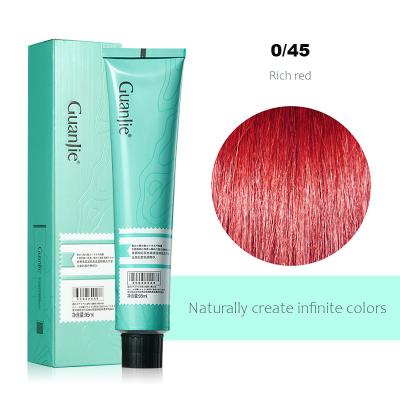 China Rojo rico 43 colores Brillo Permanente Nutritivo Colorante orgánico para el cabello Cambiar la crema de color para el cabello en venta