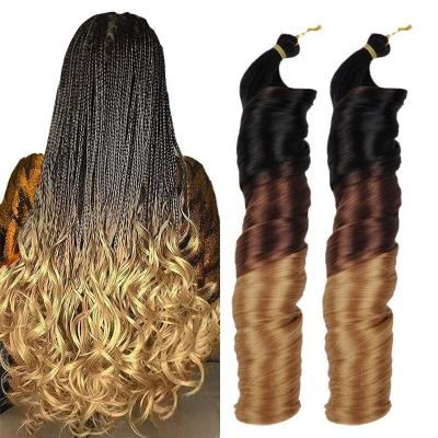 China French Curles Crochet Braid Synthetic Hair 100g With Solid Color And Ombre Color for sale