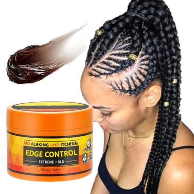 China Hochwertiges Haarwachs ohne Marke Hochglanz Pomade Superstark Halte Twist Gel Edge Control zu verkaufen