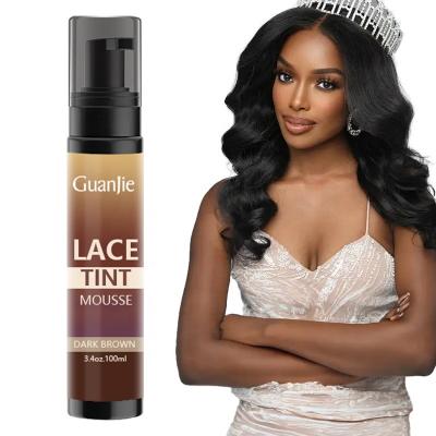 China Light Medium Dark Dye Wig Closure Frontal Lace Tint Foam Mousse Custom Logo Long Lasting Fast Dry Lace Wig Lace Tint Foam for sale