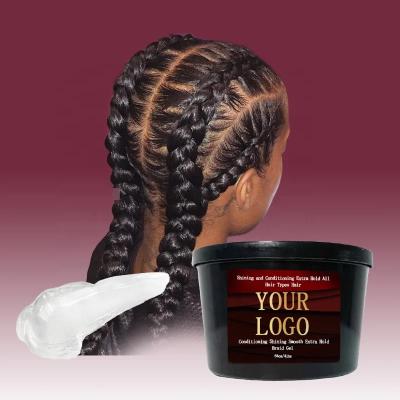 China conditioning shining hair jam Alcohol Free No Flaking Extra Firm Control Frizz Edge Control Braiding Gel Hold 4C Hair Styling for sale