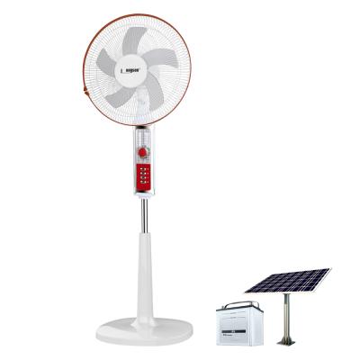 China Portable solar power 220V, DC to AC 12V support, rechargeable battery fan 16 inch solar fan rechargeable for sale