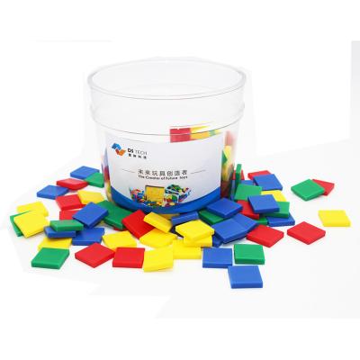 China Educational Math Toy Learning Resources Toy Plastic Color Square Tiles Student Mathematics 1 Inch Color Tiles For Kids for sale