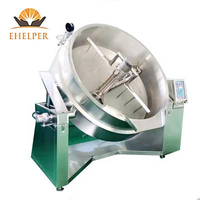 China Factory lowest price vegetable processing industrial 500 liter steam kettle gas jacketed jam cooking pot with mixer for sale