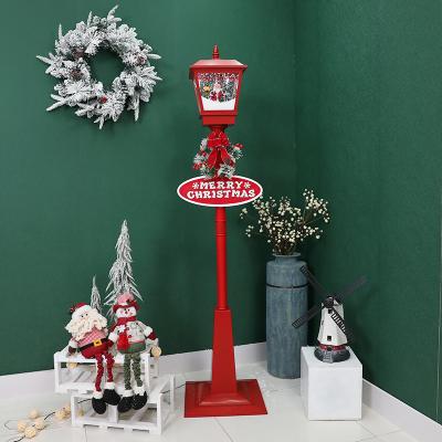 China High Quality Outdoor Popular Christmas Decorations Chirstmas Decor Blow Snow Snowfall Street Light With Garland for sale