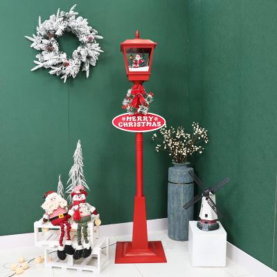 China Snowfall lighting musical lights faroles de navidad de lamp post navidenos faroles snowman Christmas tree navidad de nevando de luces de la calle for sale