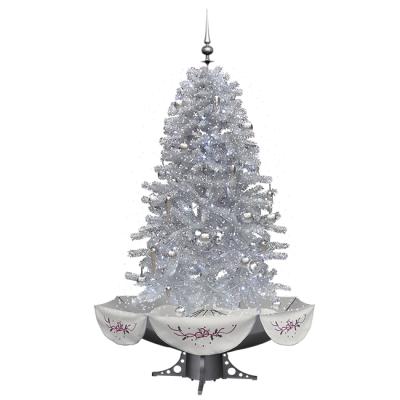 China snowfall & musical & Lighting Foldable Umbrella Decorated with Artificial Pine Stand, Luxury Christmas Decoration for sale