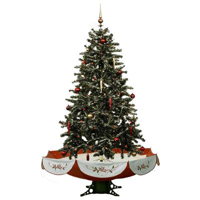 China Snowfall Lighting Musical Amazon PVC Christmas Tree Lighting Cristmas White Snowfall Factory Customized Umbrella Tree for sale