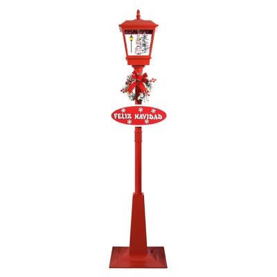 China Snowfall Lighting Post Musical Outdoor Lights Christmas Vintage Street Lamp For Garden, Lawn, Pathway, Driveway, Yard for sale