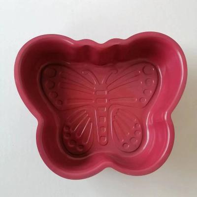 China Viable Wholesale Mini Butterfly Tray Dishes Mini Pie Pan Cheese Baking/Fruit Cake Packing Carbon Steel Disposable Cake Molds for sale