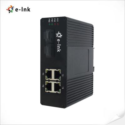 China fiber optic communication & Networking 4x10/100M RJ45 Ports + 2x100M SC Fiber Ports Multi Mode Industrial Ethernet Switch for sale