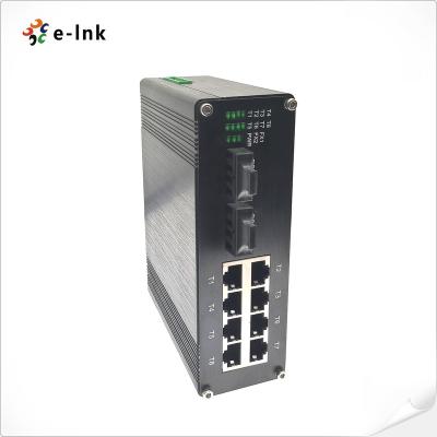 China fiber optic communication & Networking 8x10/100M Ethernet RJ45 Ports + 2x100M SC Fiber Ports Multi Mode Industrial Ethernet Switch for sale