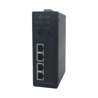 China fiber optic communication & Networking 4x10/100/1000M Ethernet RJ45 Ports + 2x100/1000M SFP Ports Industrial Managed Ethernet Switch for sale