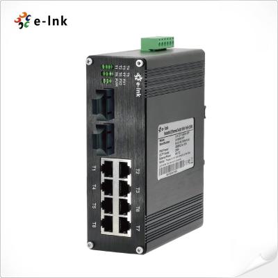 China Industrial 8-Port 10/100/1000T 802.3at PoE + 2-Port 1000BASE-X Ethernet Switch 4K MAC Addresses for sale