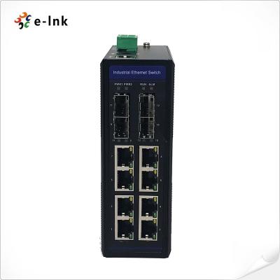 China fiber optic communication & Networking 4 x SFP+ Ports 8 x Industrial Controlled PoE Ports Gigabit Network PoE Ethernet Switch 48V DC for sale