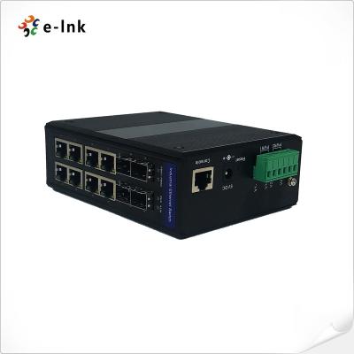 China Managed Industrial 8 Port 10/100/1000BASE-T + 4 Port 100/1000BASE-X SFP Ethernet Switch LNK-GYM7408G-SFP for sale