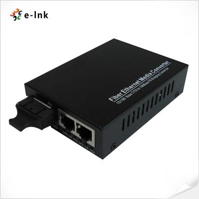 China fiber optic communication & Networking 1 SC Fiber Port + Converter 2 RJ45 Media Ports 10/100M Fast Ethernet Fiber Single Mode 20km for sale