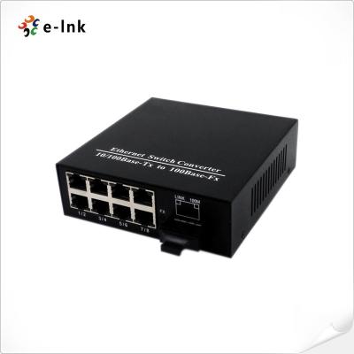 China fiber optic communication & Networking 8 Port 10/100M Fast Ethernet Switch with SC Fiber SMF Port 20KM for sale