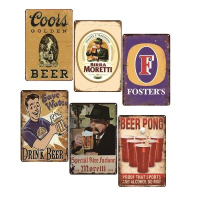 China Funny Europe Beer Sign Vintage Bar Decor Metal Tin Sign Home Plaque for sale