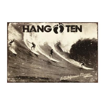 China Europe Decor Wall Cafe Bar Wave Garden Room Garage Club Plaque Hang Ten Vintage Tin Sign Painting Retro Metal for sale