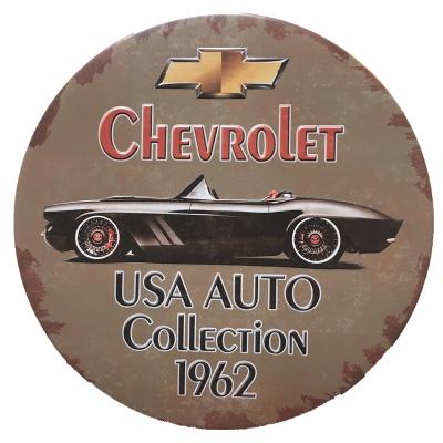 China Europe Vintage 3D Round Embossed Tin Sign Coffee Route 66 Beer Car Motor Oil Esso Metal Sign Retro Metal Poster for sale