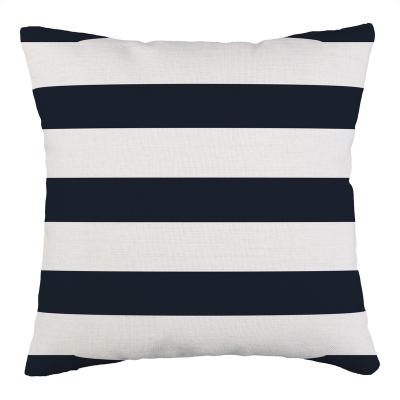 China Custom Tile Anti-Pilling Canvas Cushion Covers Hamptons Style Nautical Cushion Covers Home Decorative Sofa Pillow Cases Navy Blue for sale