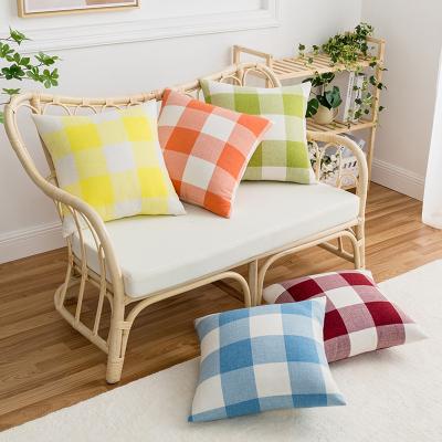 China Red and Blue Anti-pilling Cushion Check Buffalo Farmhouse Christmas Blanket Plaid Plaid Factory Supply for Sofa Home Decor for sale